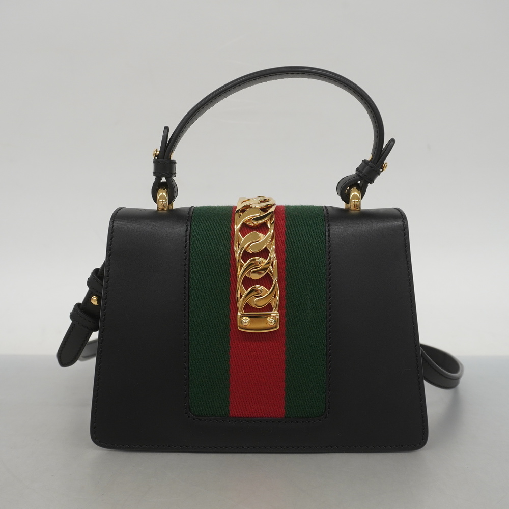 Auth Gucci Sherry Line 2WAY bag Sylvie 470270 Women's Leather Handbag,Shoulde... - Picture 11 of 11